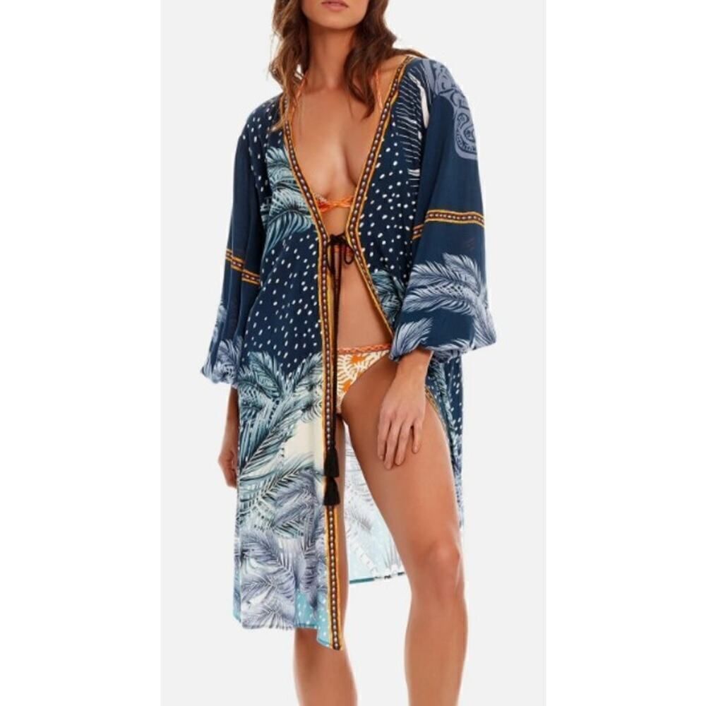 Agua Bendita Aldora Arabela Tunic Coverup NWT Sz. O/S - Picture 3 of 11